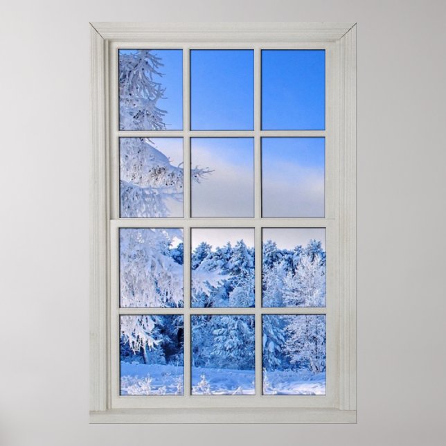 Fake  Window Illusion - Fresh Snow Scene Poster (Front)