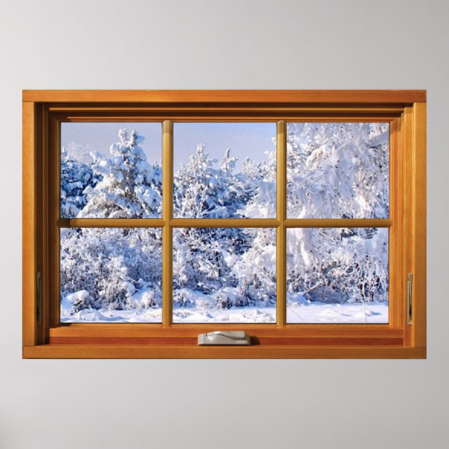 Fake Window Illusion - Fresh Snow View Poster (Front)