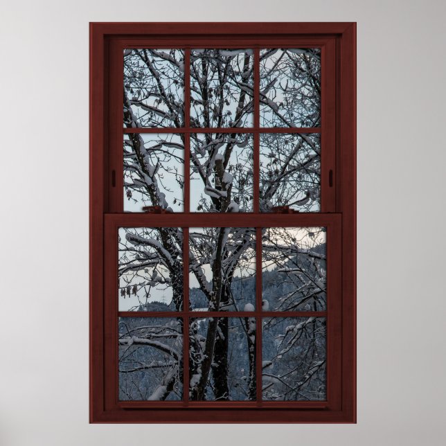 Fake Window - Illusion - Winter Woods View 2 of 2 Poster (Front)