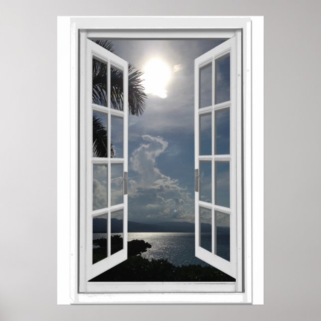 Fake Window Midday Sun Sea View  Poster (Front)