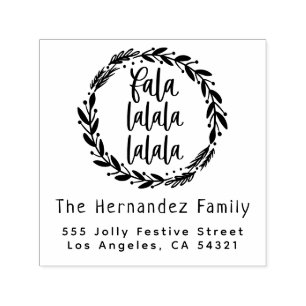 Fala lalala Christmas Family Name Return Address Self-inking Stamp