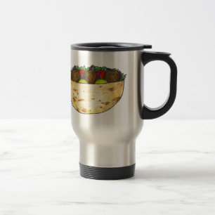 Falafel Pita Sandwich Mediterranean Food Vegan Travel Mug