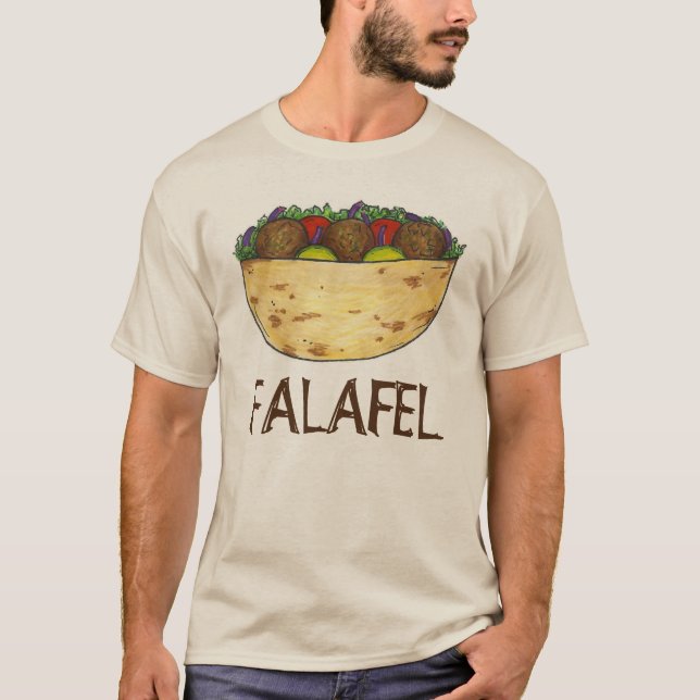 Falafel Stuffed Pita Sandwich Mediterranean Food T-Shirt (Front)