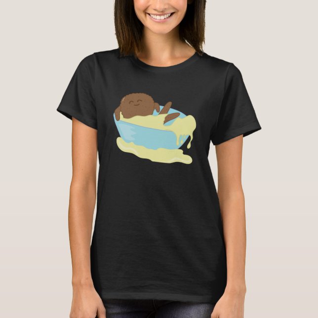 Falafel Swimming in Hummus Levant Food Bowl T-Shirt (Front)