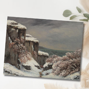 Falaises au Bord de la Mer sous la Neige - Courbet Postcard