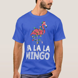FaLaLa Mingo Xmas Party Flamingo Santa Lights Paja T-Shirt