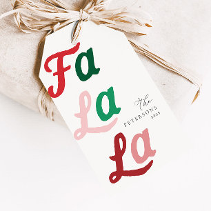 Falala Modern Retro Vibrant Plaid Christmas  Gift Tags
