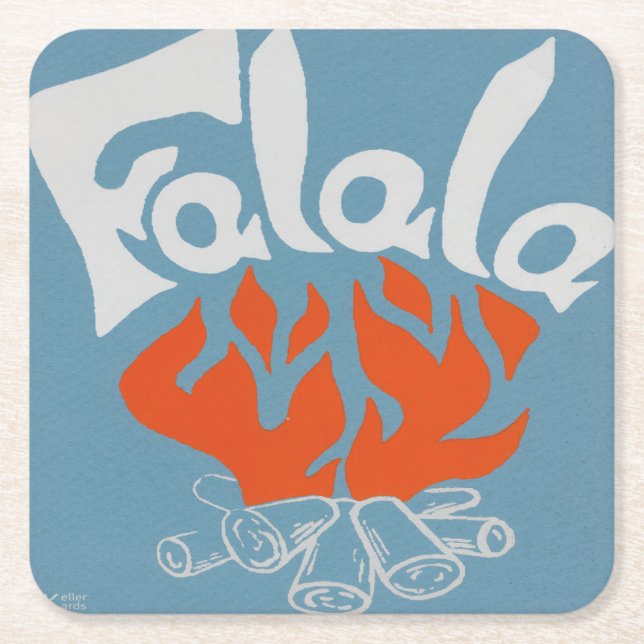 FaLaLa Square Paper Coaster (Front)