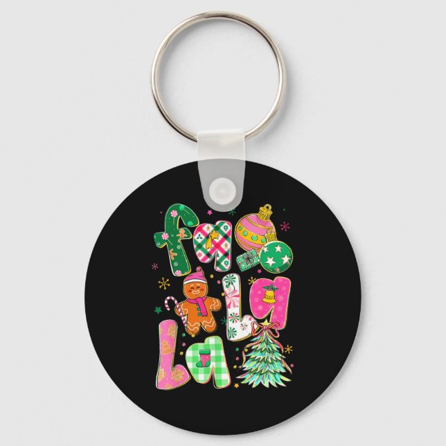 Falala Sublimation Gingerbread Preppy Christmas Co Key Ring (Front)
