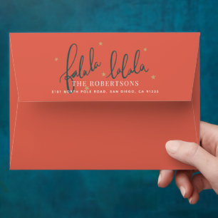 Falalala Christmas Lights Holiday Envelope