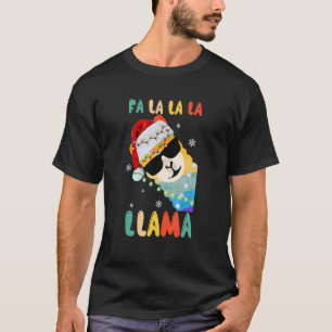 Falalala  Llama Christmas Alpaca Llama  Rainbow T-Shirt