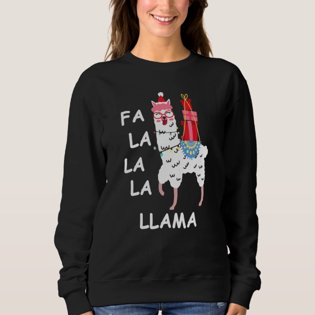 Falalala Llama  Llama Christmas  Family Matching Sweatshirt (Front)