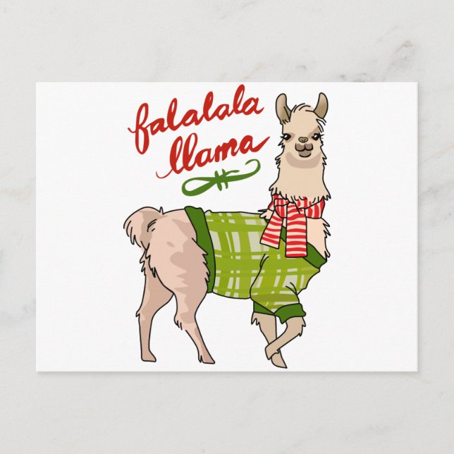 Falalala Llama Postcard (Front)
