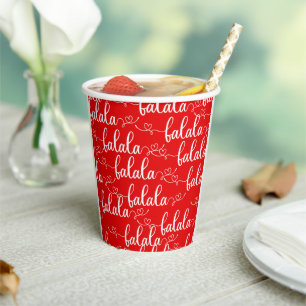 falalala red holiday cute paper cup set