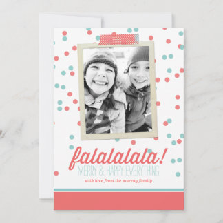 Falalalala Confetti Christmas Photo Card