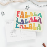 Falalalala Groovy Wavy Colourful Christmas Holiday Postcard<br><div class="desc">FaLaLaLaLa Christmas Card: a retro design,  with a wavy vintage typography and a colourful palette.</div>