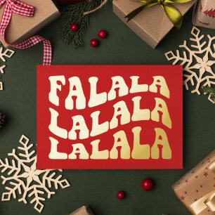 Falalalala Groovy Wavy Typography Red Christmas