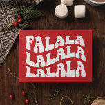Falalalala Groovy Wavy Typography Red Christmas Holiday Card<br><div class="desc">FaLaLaLaLa Christmas Card: a retro design,  with a wavy vintage typography and a classic red background</div>