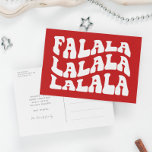 Falalalala Groovy Wavy Typography Red Christmas Holiday Postcard<br><div class="desc">FaLaLaLaLa Christmas Card: a retro design,  with a wavy vintage typography and a classic red background</div>