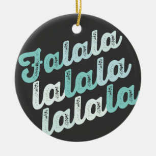 Falalalala Mint Ombre Bold Script Photo Christmas Ceramic Tree Decoration