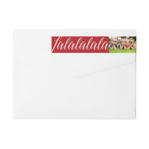 Falalalala Script Fun Holiday Photo Return Address Wrap Around Label
