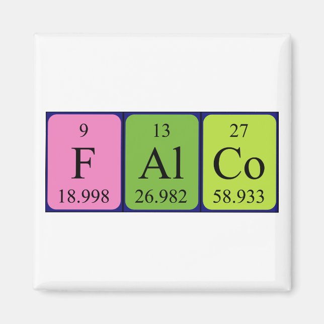 Falco periodic table name magnet (Front)