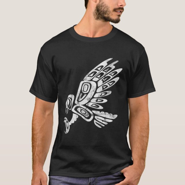 Falcon Abstract Haida Art Pacific Northwest Coast  T-Shirt (Front)