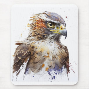 Falcon Bird Portrait Animal Painting Wildlife Free Mouse Pad