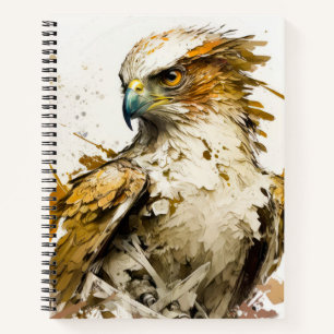 Falcon Bird Portrait Animal Painting Wildlife Free Notebook