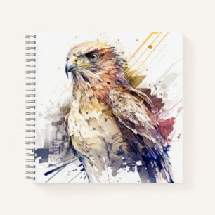 Falcon Bird Portrait Animal Painting Wildlife Free Notebook