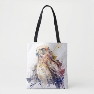 Falcon Bird Portrait Animal Painting Wildlife Free Tote Bag