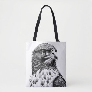 Falcon Bird Wild Nature Animal Illustration Art  Tote Bag