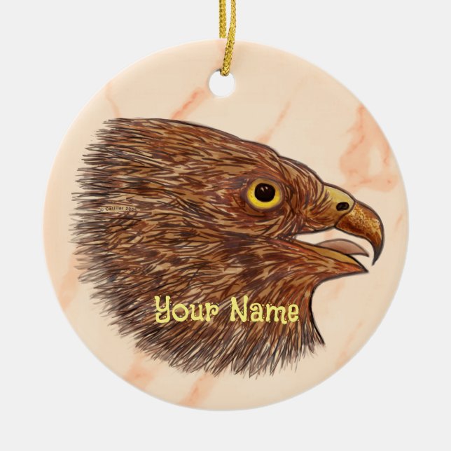 Falcon Ceramic Tree Decoration (Front)