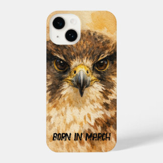 Falcon Face – March Birth Month Watercolor Art iPhone 14 Case