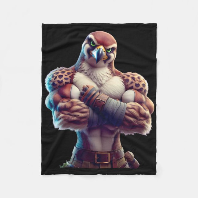 Falcon Flexing Fan Lover Bodybuilding Gym Workout  Fleece Blanket (Front)