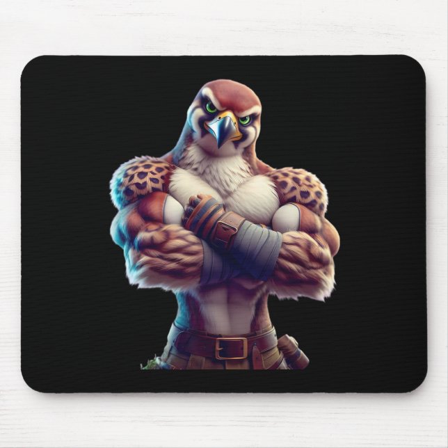 Falcon Flexing Fan Lover Bodybuilding Gym Workout  Mouse Pad (Front)
