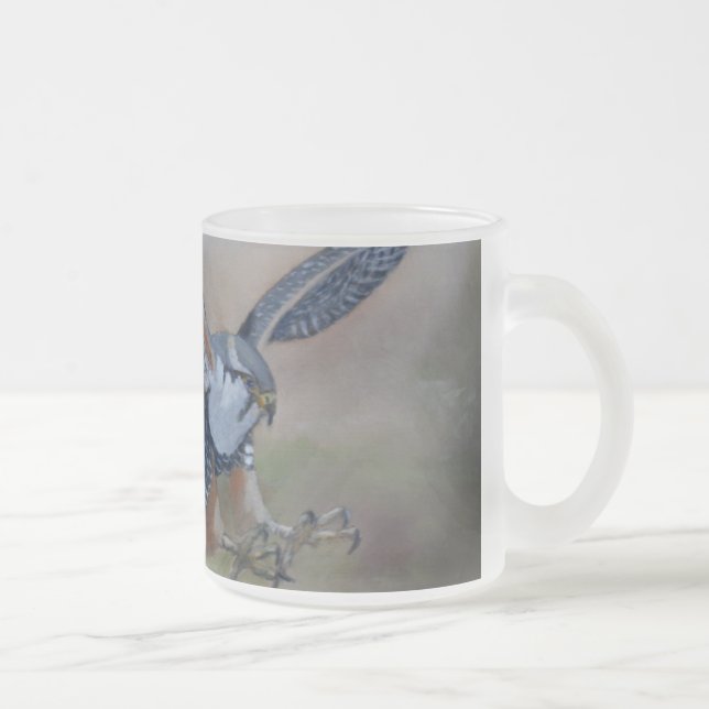 Falcon Frosted Glass Mug, 10 oz Frosted Glass Coffee Mug (Right)