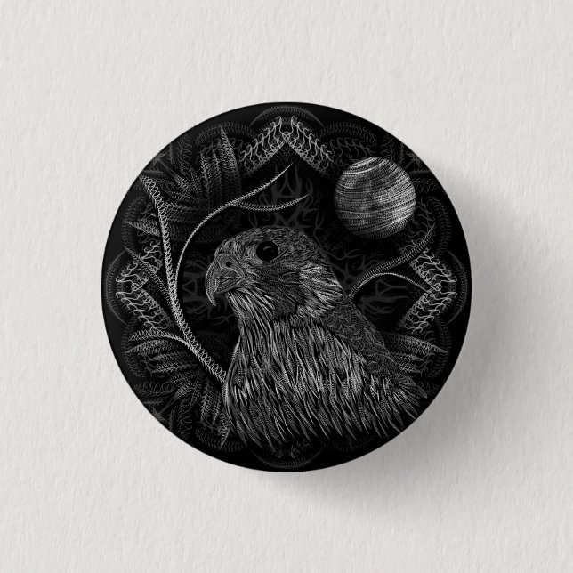 Falcon Full Moon 3 Cm Round Badge (Front)