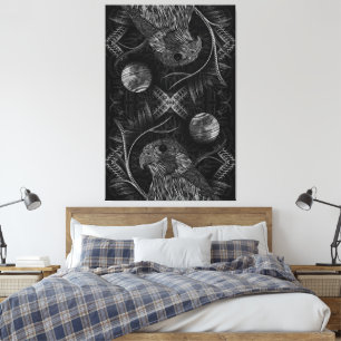 Falcon Full Moon Canvas Print