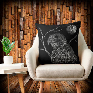 Falcon Full Moon Monogram Black Cushion