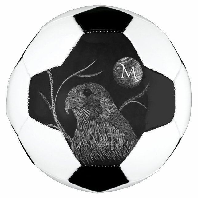 Falcon Full Moon Monogram Black Soccer Ball (Front)