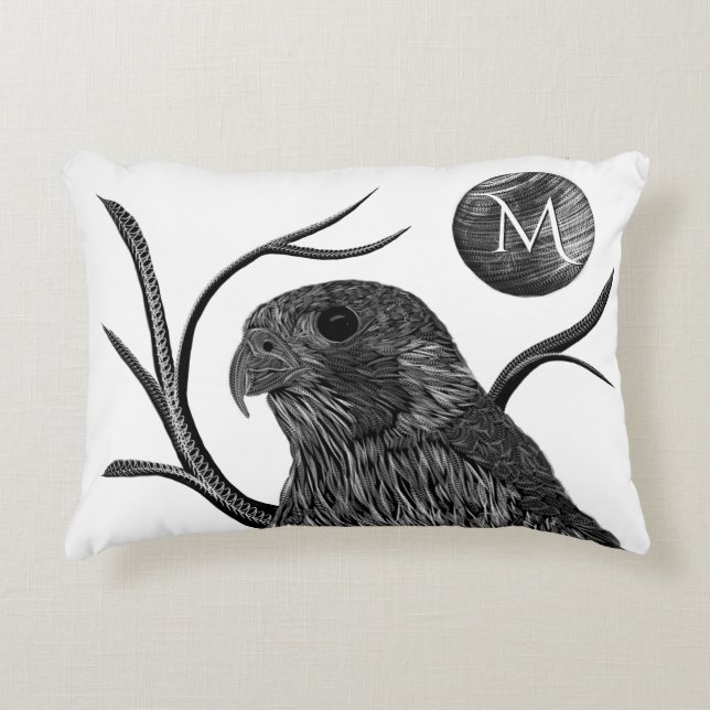 Falcon Full Moon Monogram Decorative Cushion (Front)