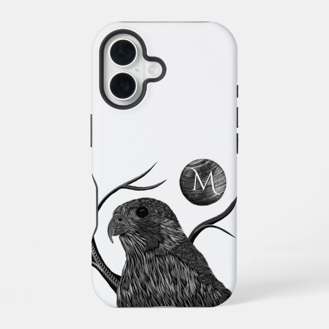 Falcon Full Moon Monogram iPhone 16 Case (Back)