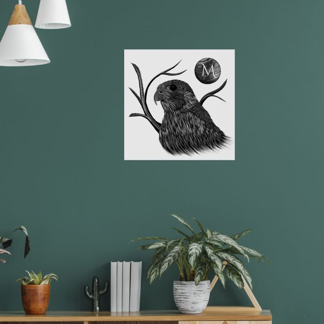 Falcon Full Moon Monogram Poster (Living Room 1)