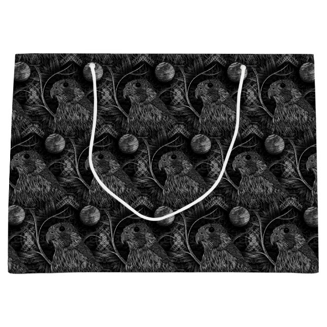 Falcon Full Moon Pattern Large Gift Bag (Front)