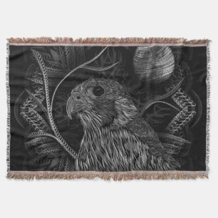 Falcon Full Moon Throw Blanket