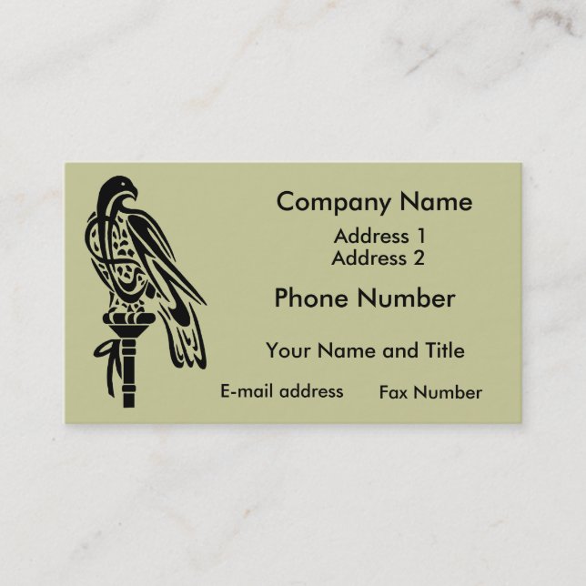 Falcon on Block Perch Business Card (Front)