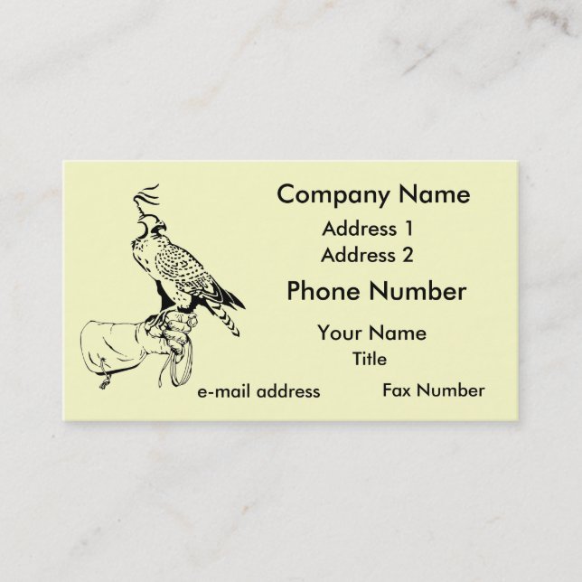Falcon on Glove Business Card (Front)