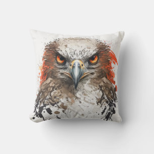 Falcon Portrait Animal Painting Wildlife Outdoors  Cushion