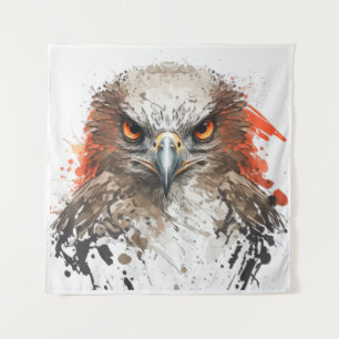 Falcon Portrait Animal Painting Wildlife Outdoors Tapestry